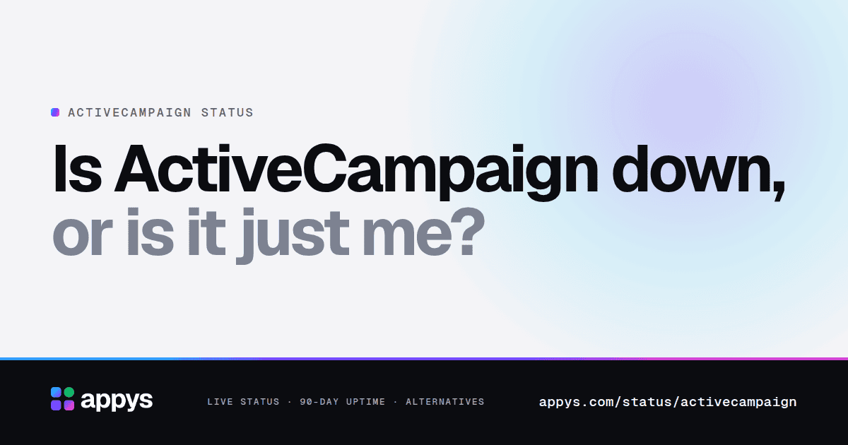 Is ActiveCampaign down, or is it just me?