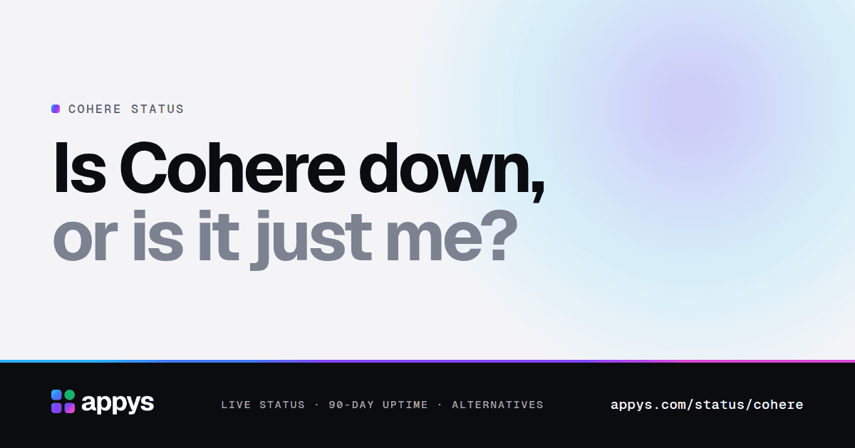 Is Cohere down, or is it just me?