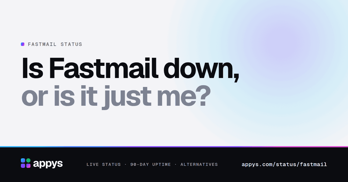Is Fastmail down, or is it just me?