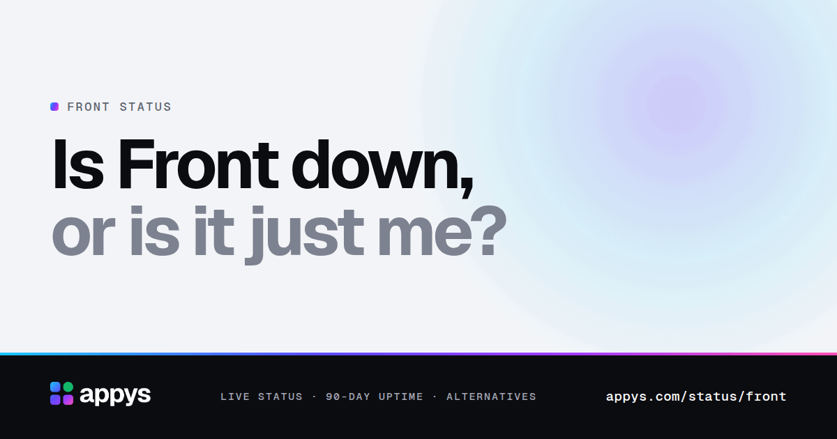 Is Front down, or is it just me?