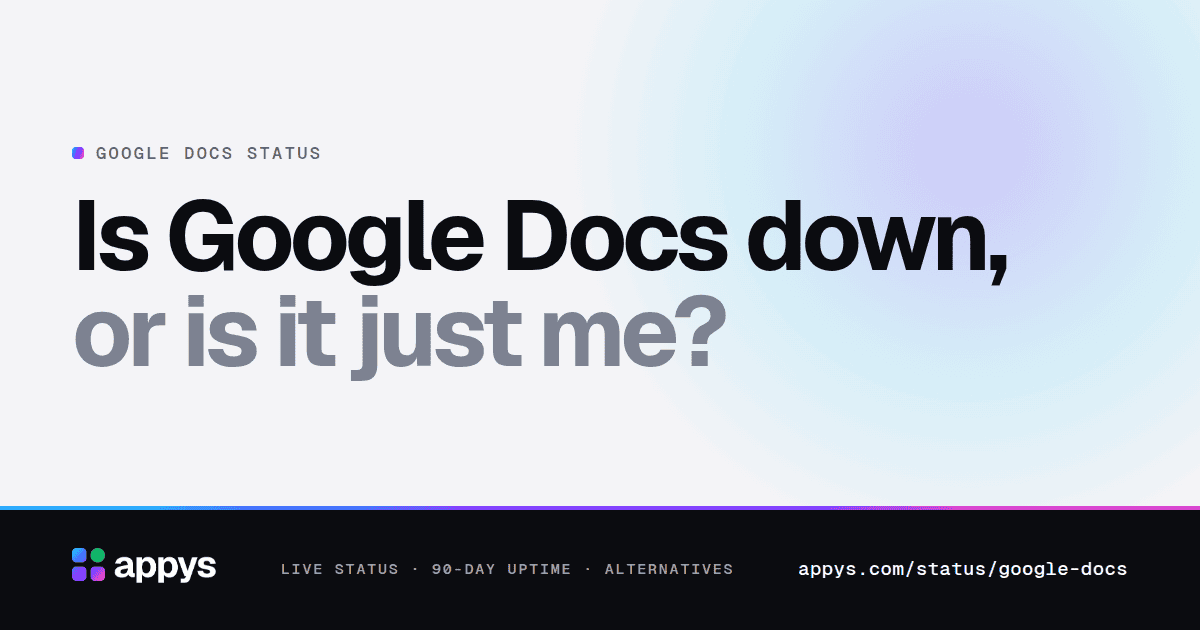Is Google Docs down, or is it just me?