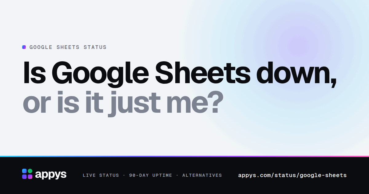 Is Google Sheets down, or is it just me?