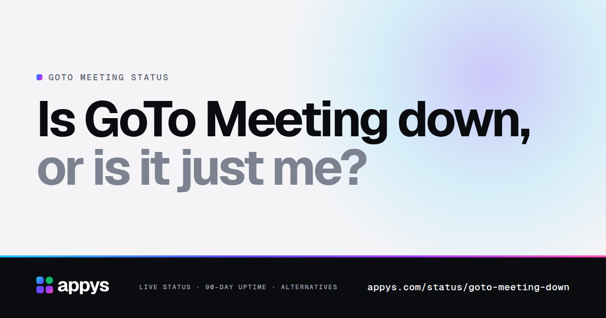 Is GoTo Meeting down, or is it just me?