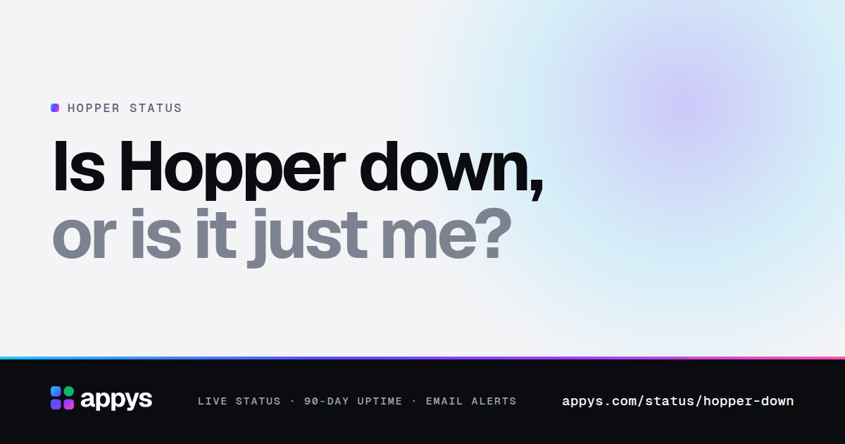 Is Hopper down, or is it just me?
