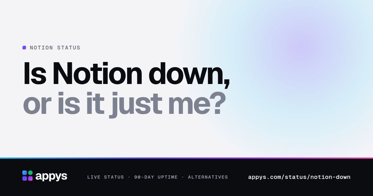 Is Notion down, or is it just me?
