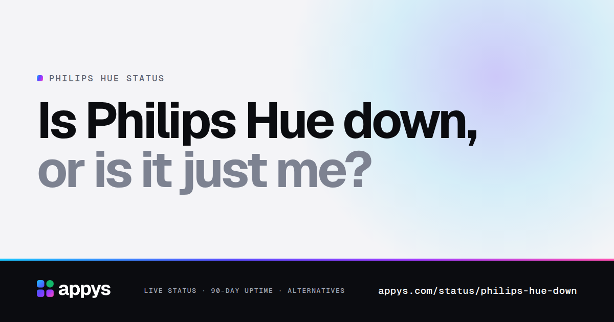 Is Philips Hue down, or is it just me?