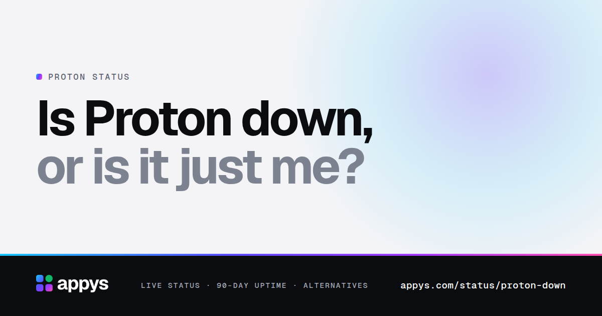 Is Proton down, or is it just me?