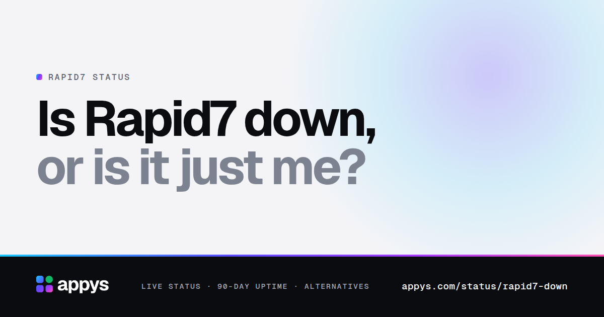 Is Rapid7 down, or is it just me?
