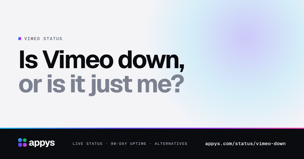 Is Vimeo down, or is it just me?