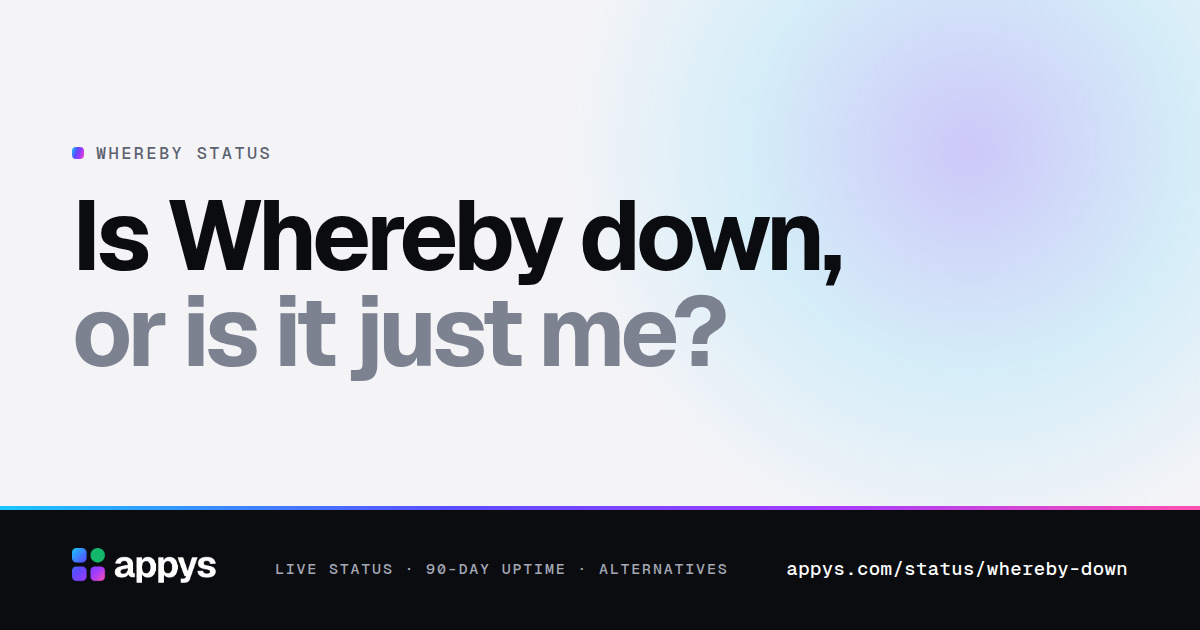 Is Whereby down, or is it just me?